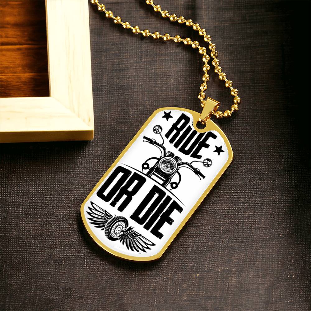 Ride or Die | Motorcycle Dog Tag | Biker Dad