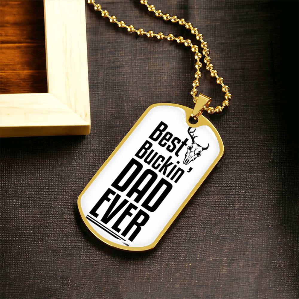 Best Dad Ever | Engraved Dog Tag Necklace