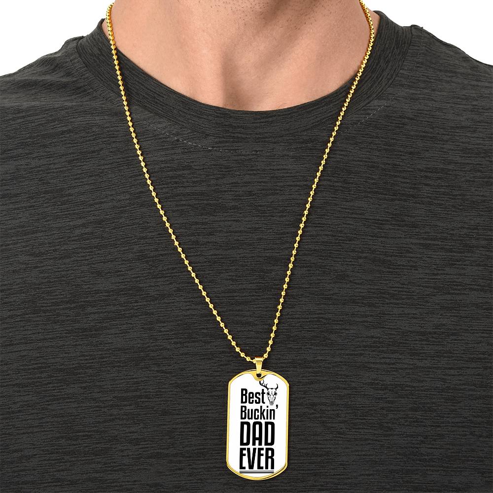 Best Dad Ever | Engraved Dog Tag Necklace