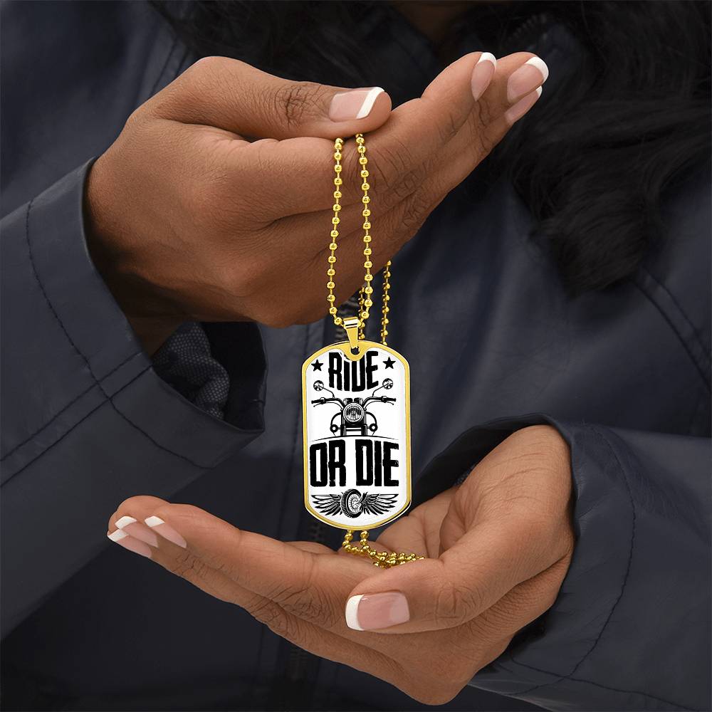 Ride or Die | Motorcycle Dog Tag | Biker Dad