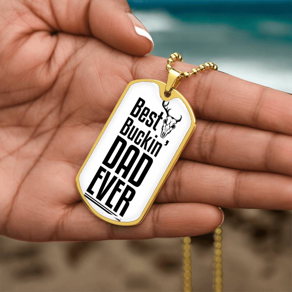 Best Dad Ever | Engraved Dog Tag Necklace