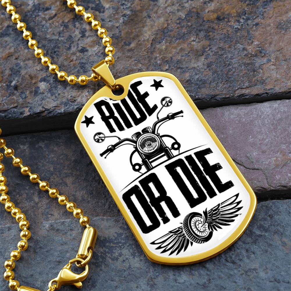 Ride or Die | Motorcycle Dog Tag | Biker Dad