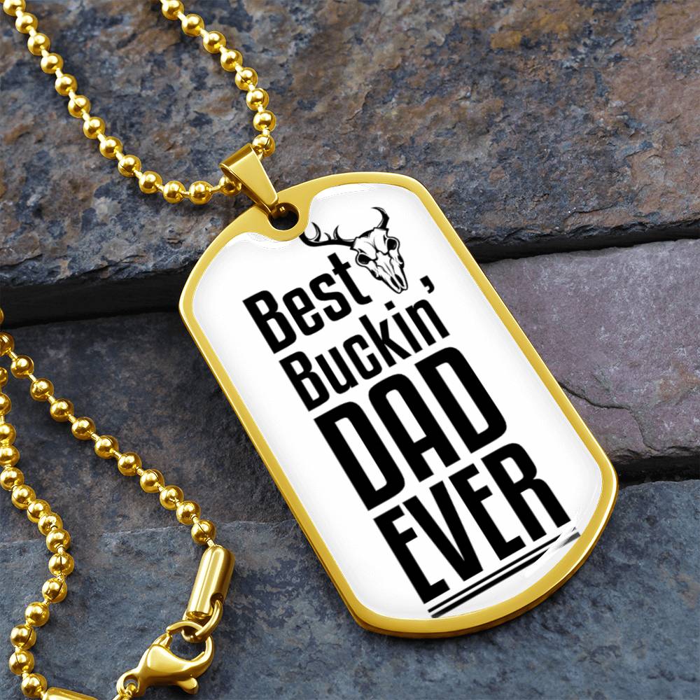 Best Dad Ever | Engraved Dog Tag Necklace