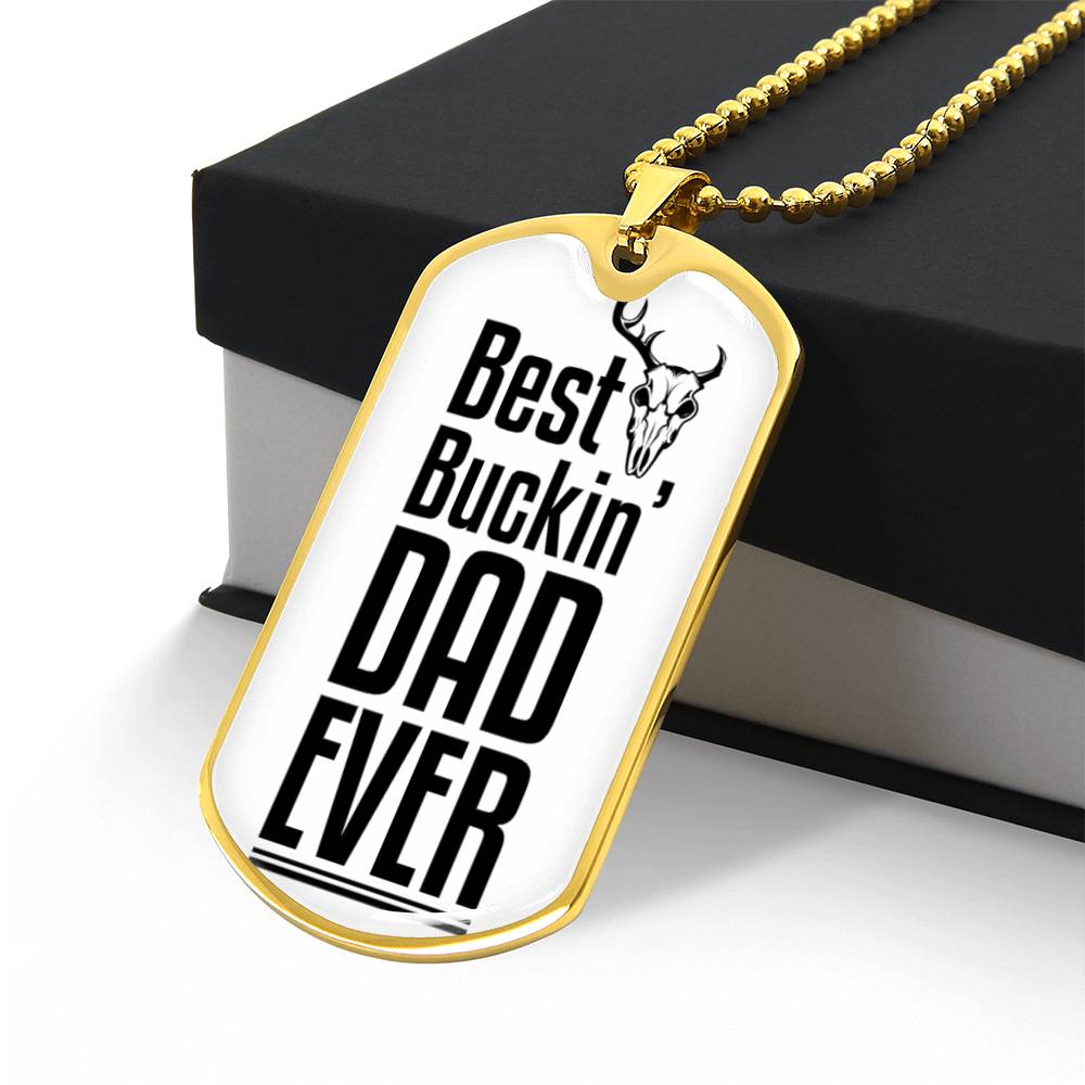 Best Dad Ever | Engraved Dog Tag Necklace