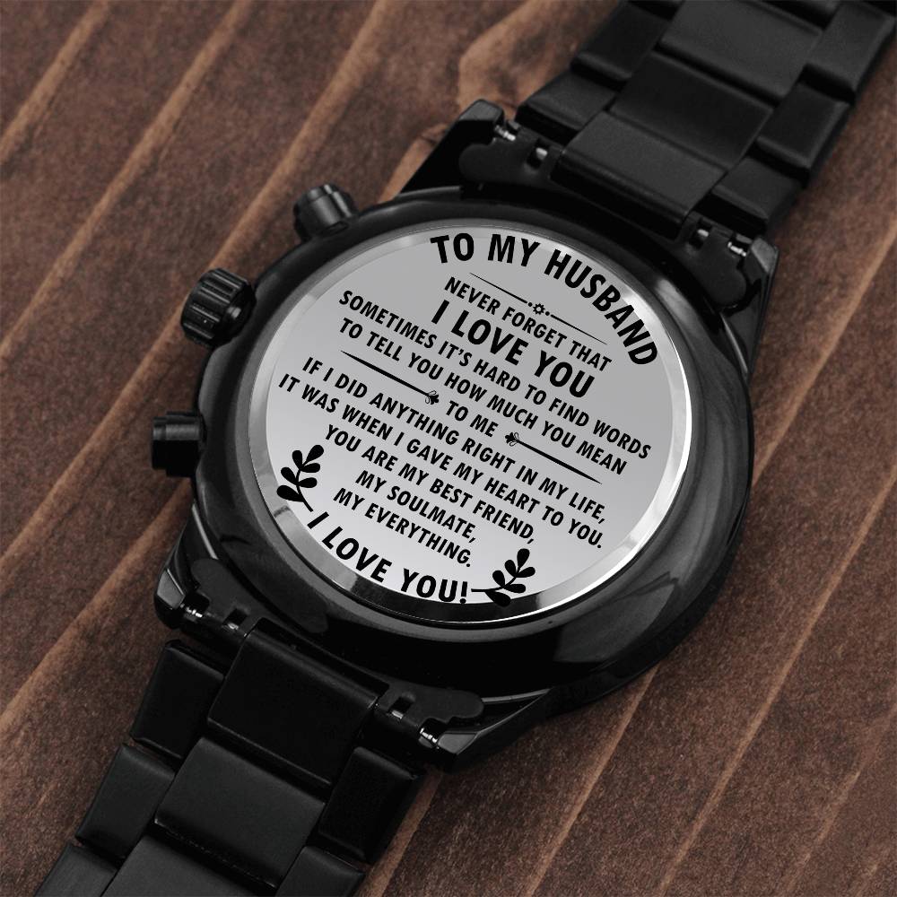 To My Husband | My Best Friend | My Soulmate | Engraved Watch