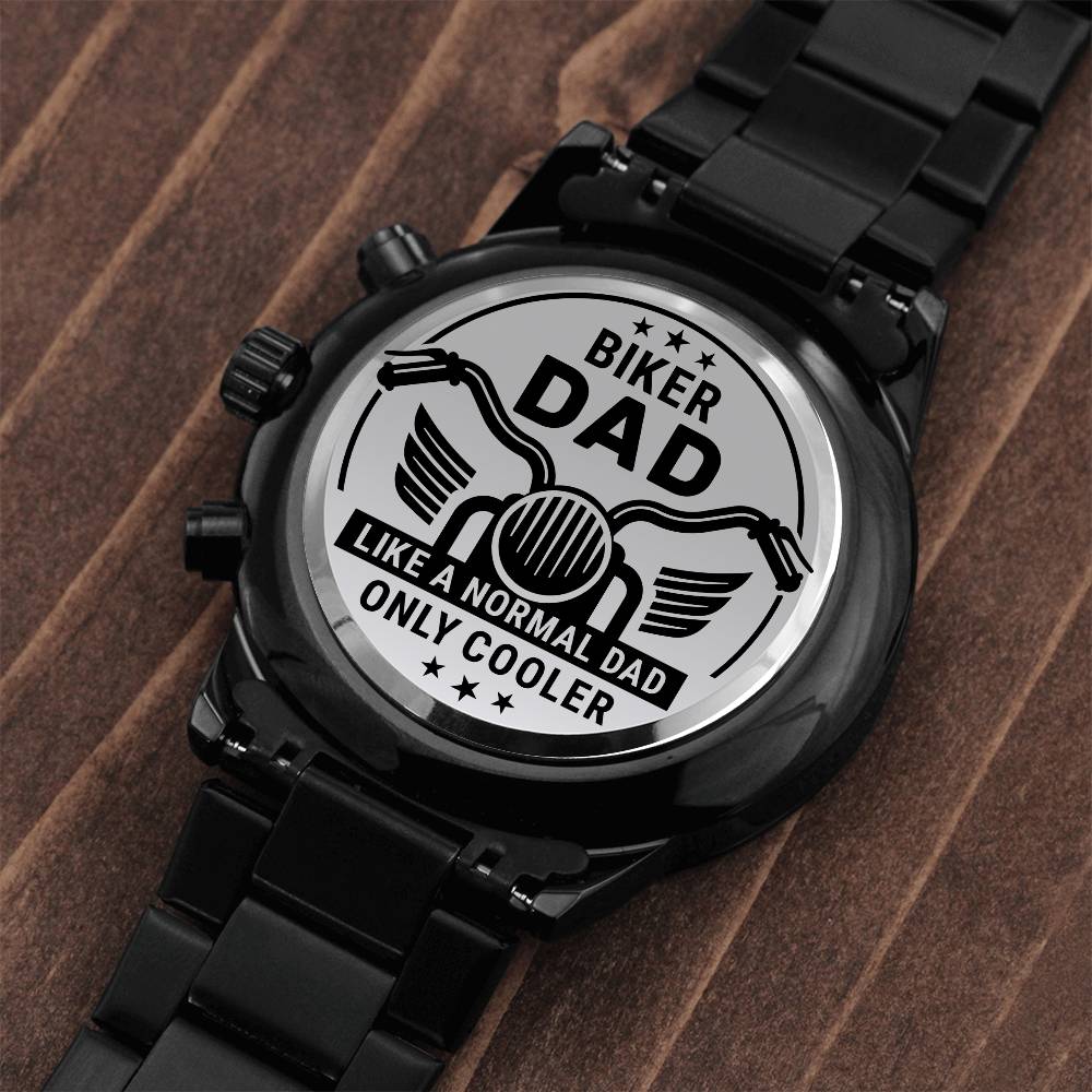 Biker Dad | A Normal Dad Only Cooler | Engraved Watch