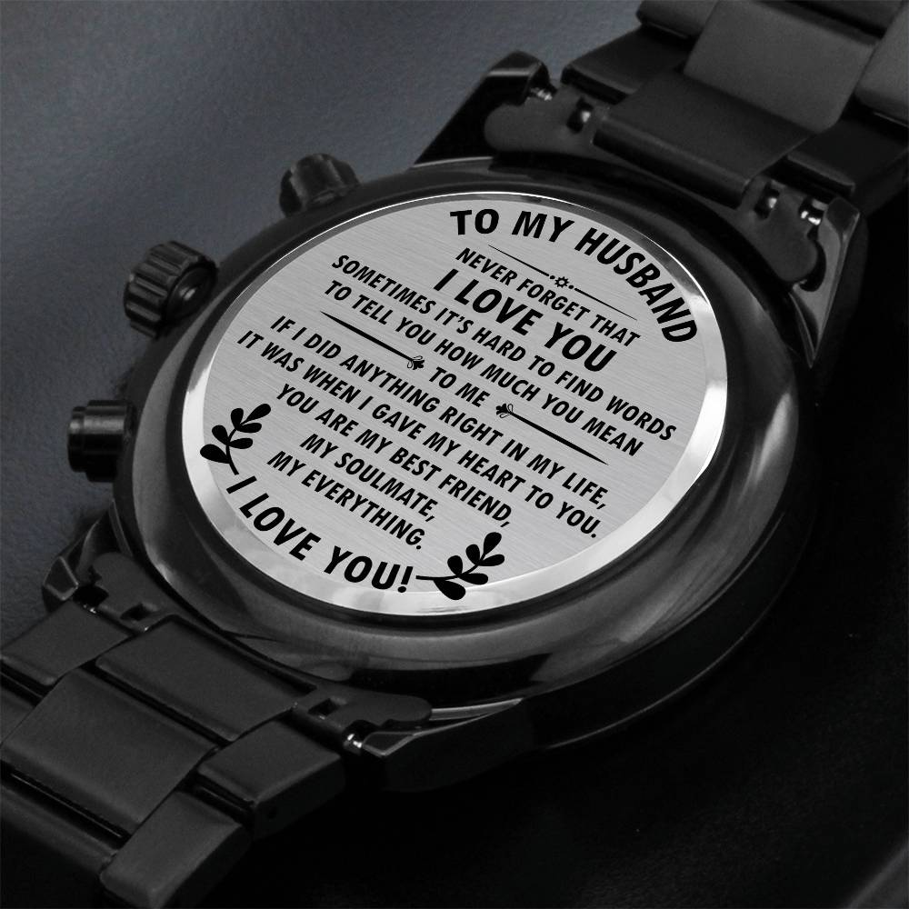 To My Husband | My Best Friend | My Soulmate | Engraved Watch