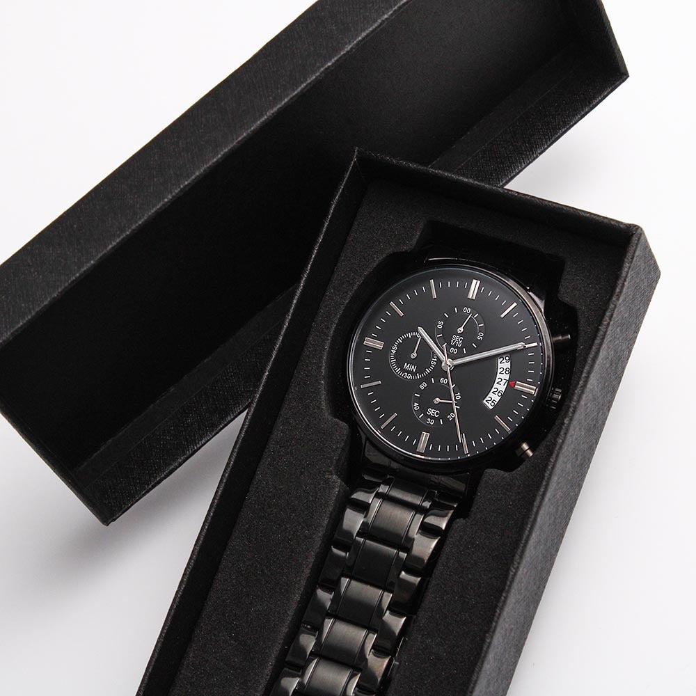 To My Son | Never Forget I Love You | Engraved Chronograph Watch