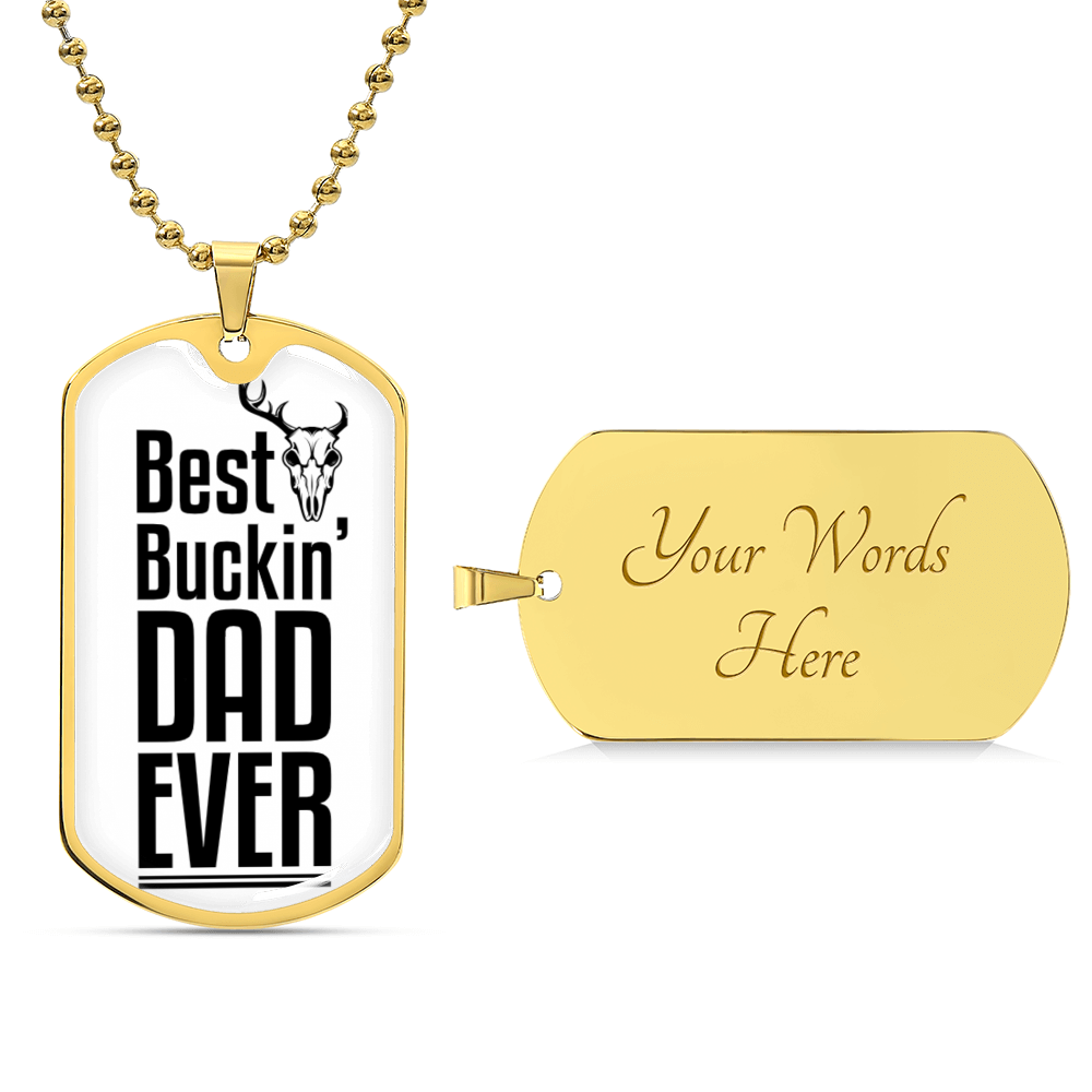 Best Dad Ever | Engraved Dog Tag Necklace