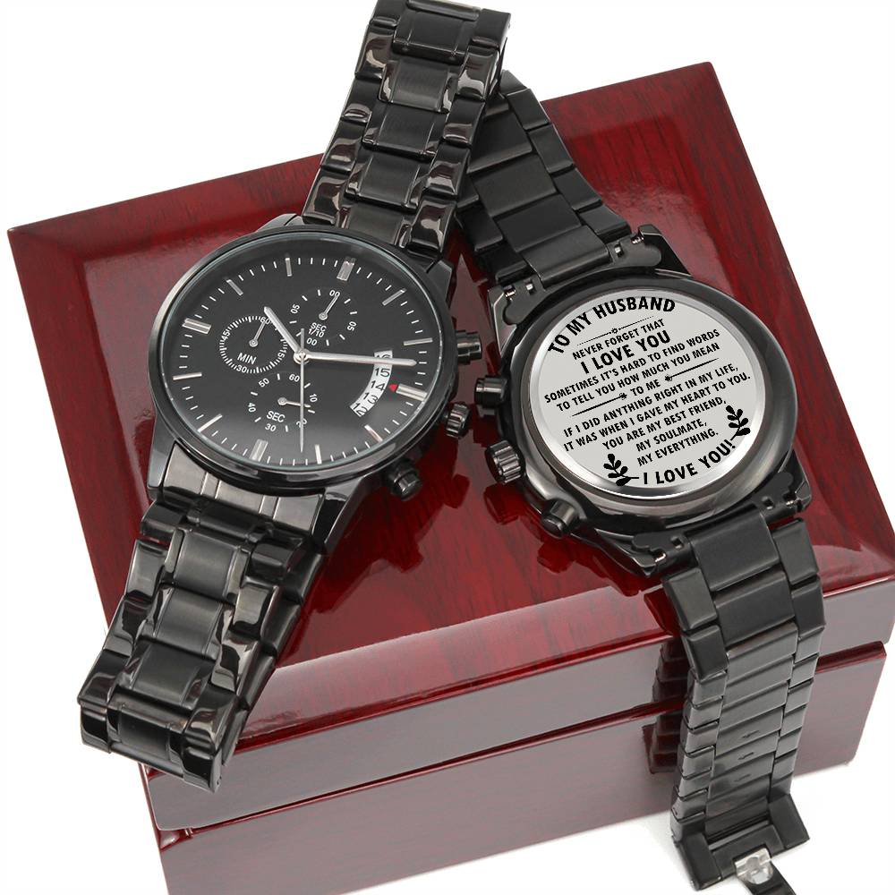 To My Husband | My Best Friend | My Soulmate | Engraved Watch