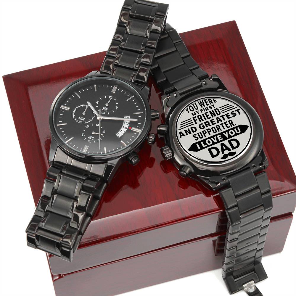 To Dad | First Friend | Greatest Supporter | Engraved Chronograph Watch