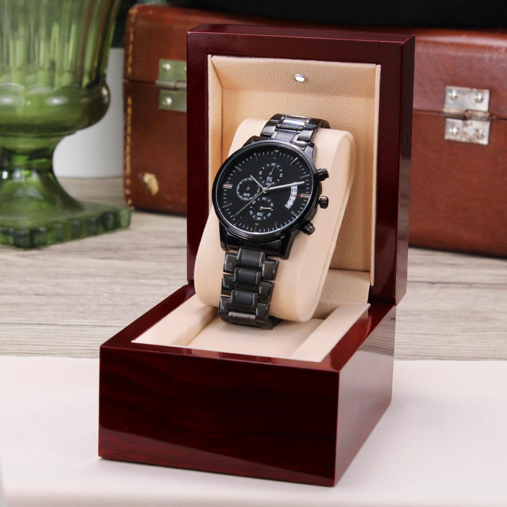 To My Son | Never Forget I Love You | Engraved Chronograph Watch