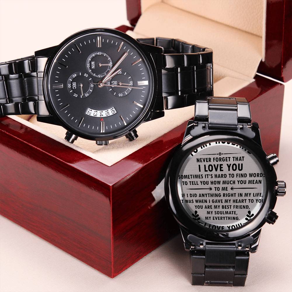 To My Husband | My Best Friend | My Soulmate | Engraved Watch