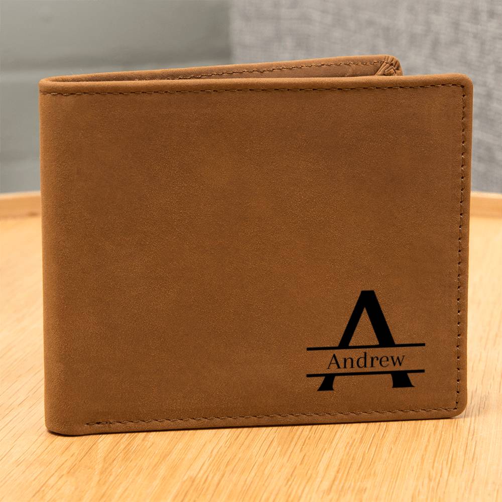 Engraved Men's Wallet | Genuine Leather | Custom Monogrammed | Gift For Son | Grandson