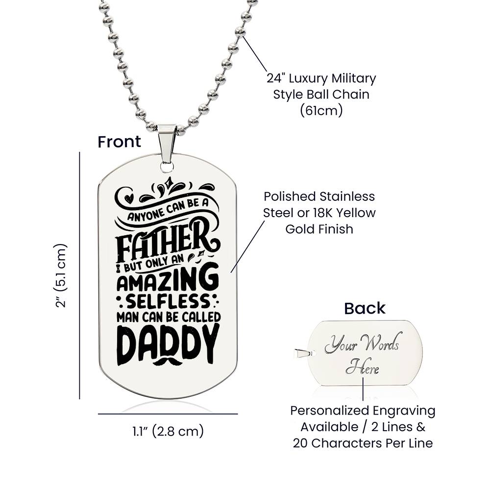 To Dad | Amazing Man | Engraved Dog Tag