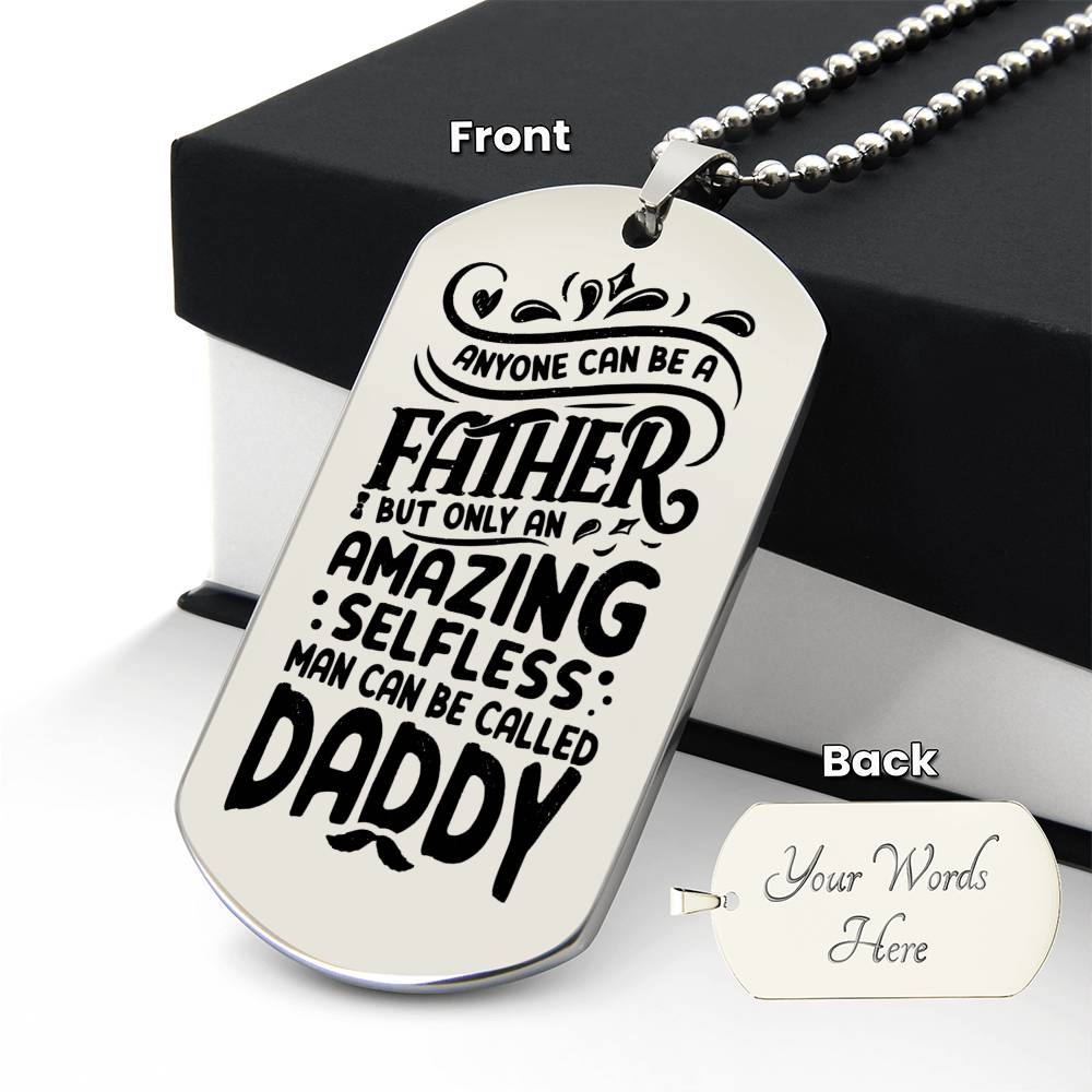 To Dad | Amazing Man | Engraved Dog Tag