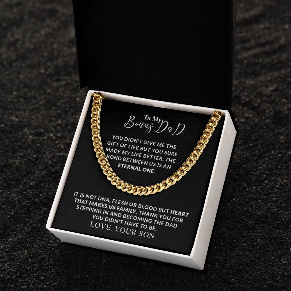 To My Bonus Dad | Thank You - Cuban Link Chain