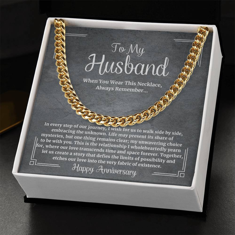 To My Husband | Our Journey | Anniversary | Cuban Link Chain