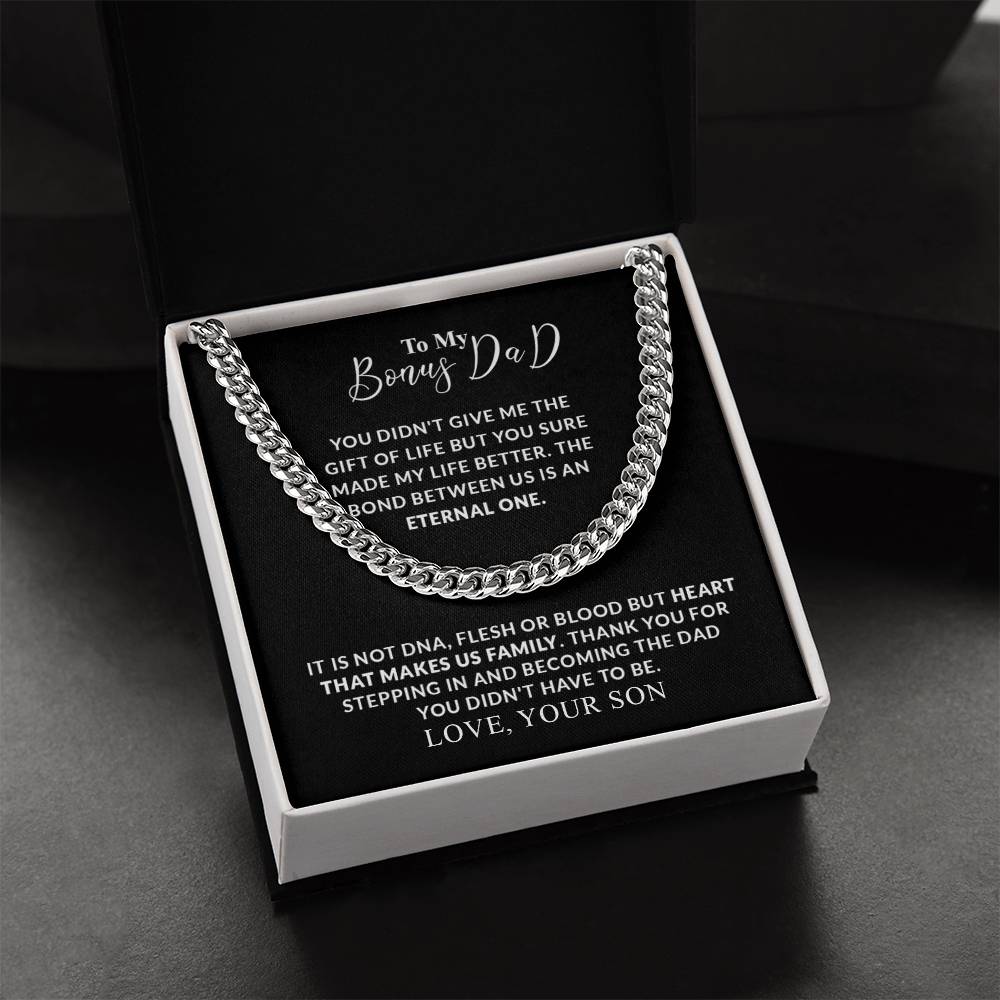 To My Bonus Dad | Thank You - Cuban Link Chain