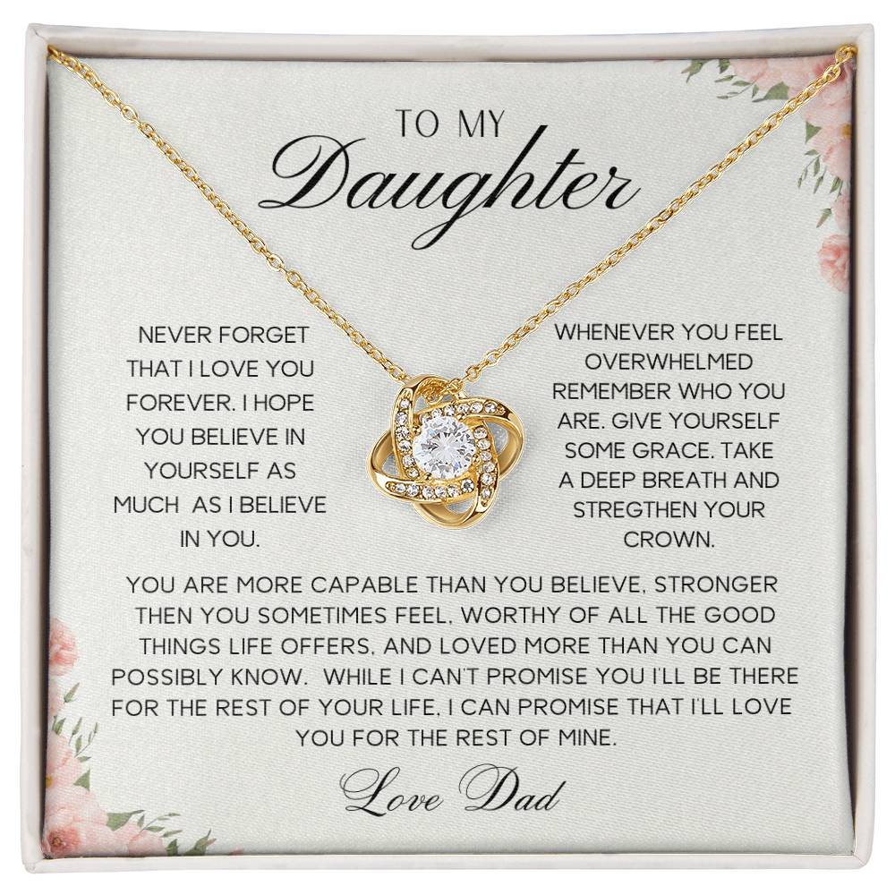 To My Daughter | Never Forget | Love Knot Necklace