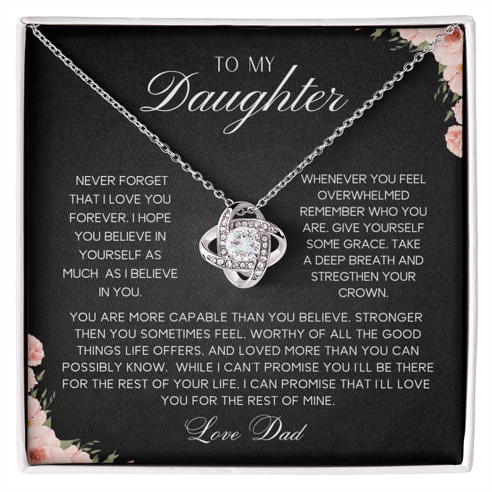 To My Daughter | Never Forget | Love Knot Necklace