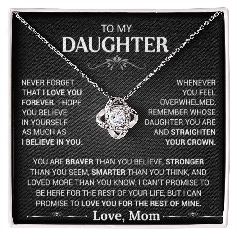 To My Daughter | Forever Love Knot Necklace | Love Mom