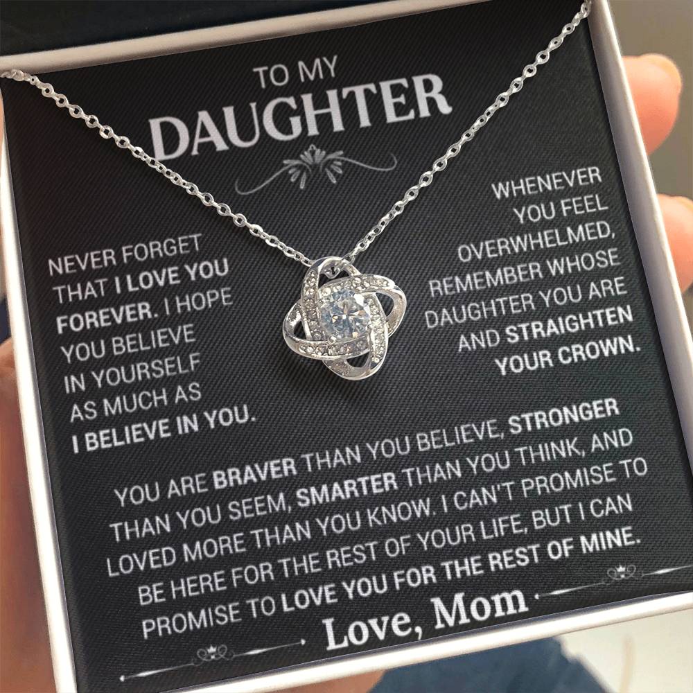 To My Daughter | Forever Love Knot Necklace | Love Mom