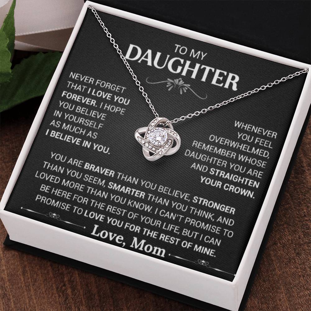 To My Daughter | Forever Love Knot Necklace | Love Mom