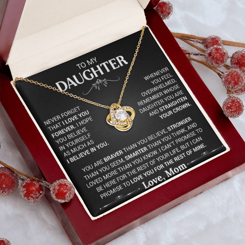 To My Daughter | Forever Love Knot Necklace | Love Mom