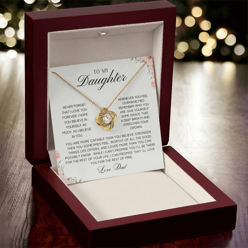 To My Daughter | Never Forget | Love Knot Necklace