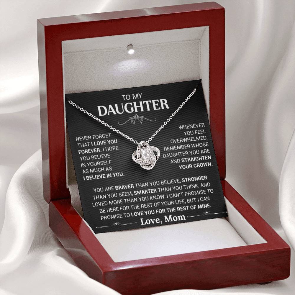 To My Daughter | Forever Love Knot Necklace | Love Mom