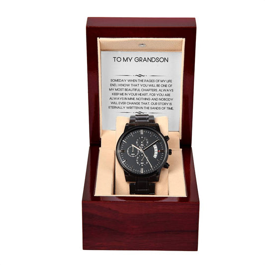 To My Grandson | From Grandpa | Someday | Black Chronograph Watch