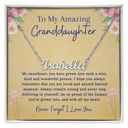 To My Amazing Granddaughter | Remember You Are Loved | Name Necklace