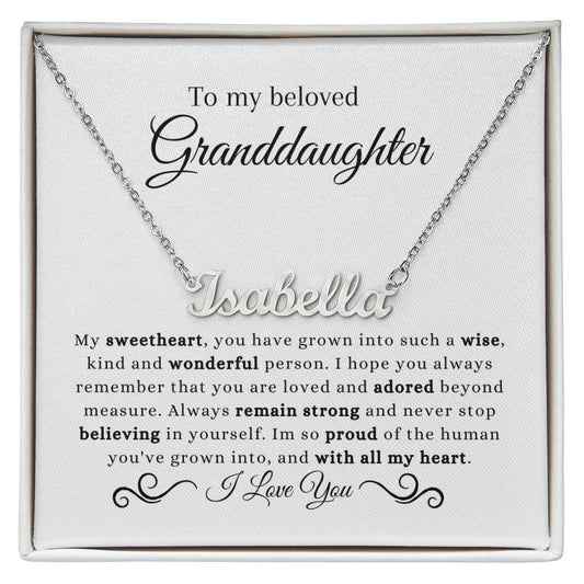 To My Amazing Granddaughter | So Proud | Name Necklace