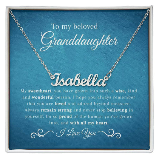 To My Amazing Granddaughter | So Proud | Name Necklace