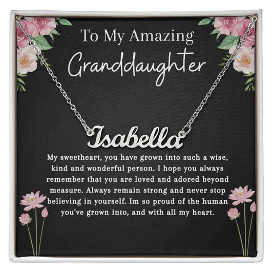 To My Amazing Granddaughter | So Proud | Name Necklace