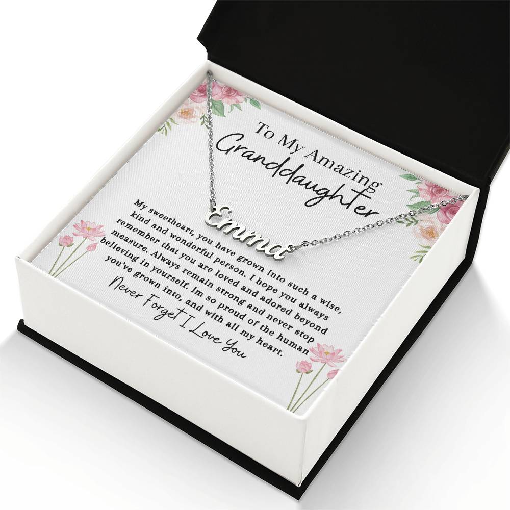 To My Amazing Granddaughter | Remember You Are Loved| Name Necklace