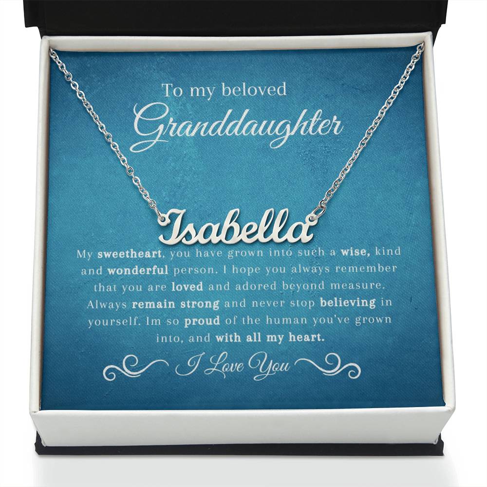 To My Amazing Granddaughter | So Proud | Name Necklace