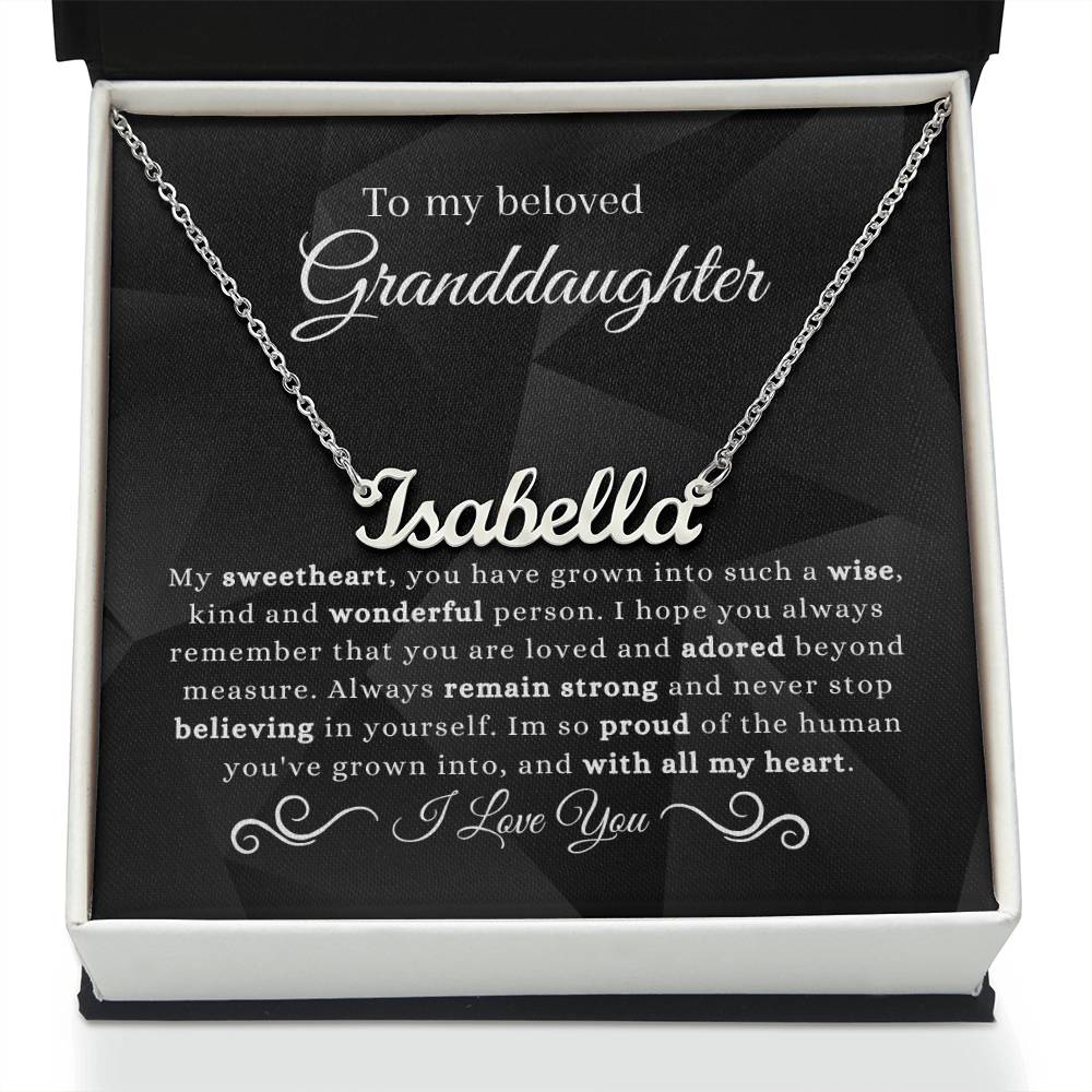 To My Amazing Granddaughter | So Proud | Name Necklace