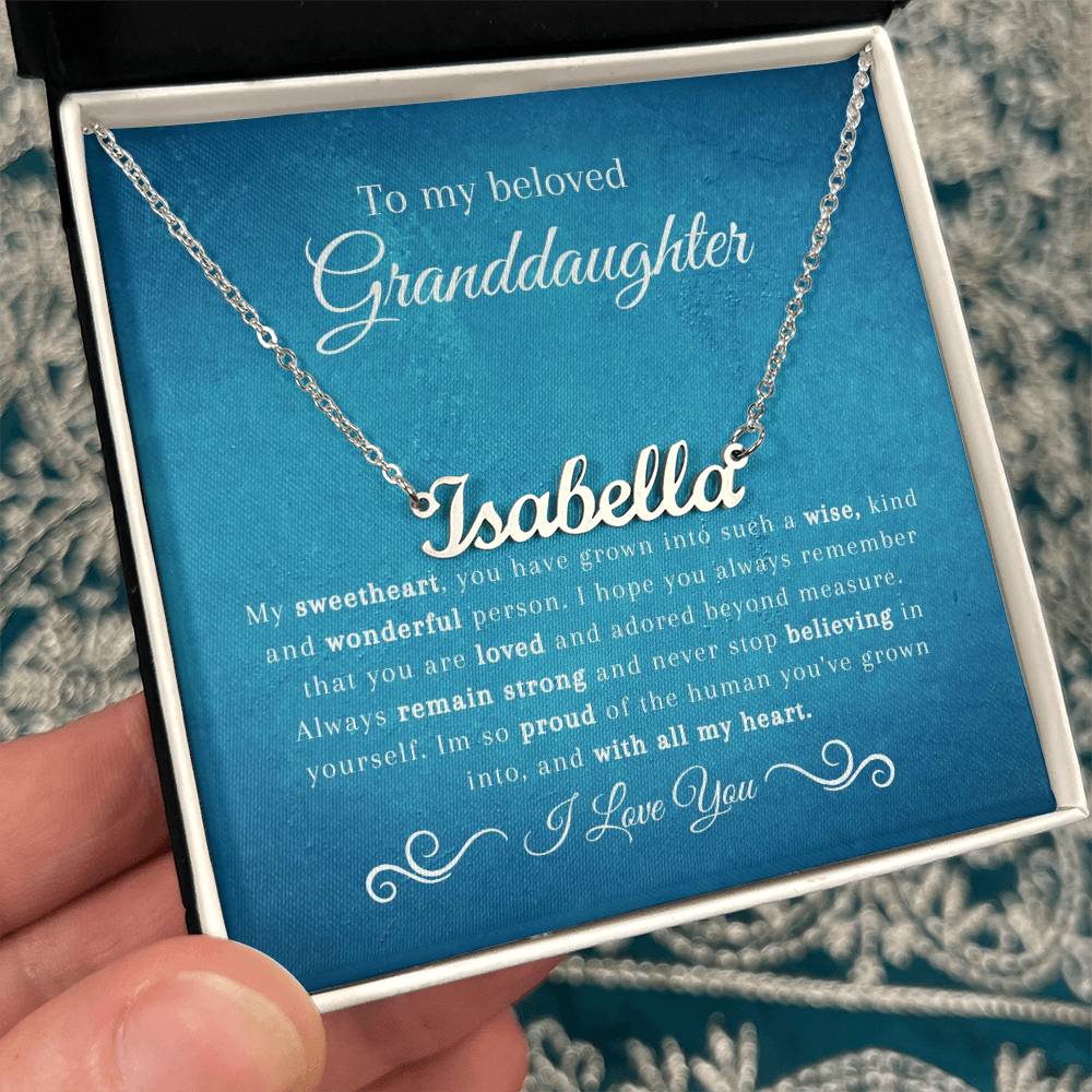 To My Amazing Granddaughter | So Proud | Name Necklace