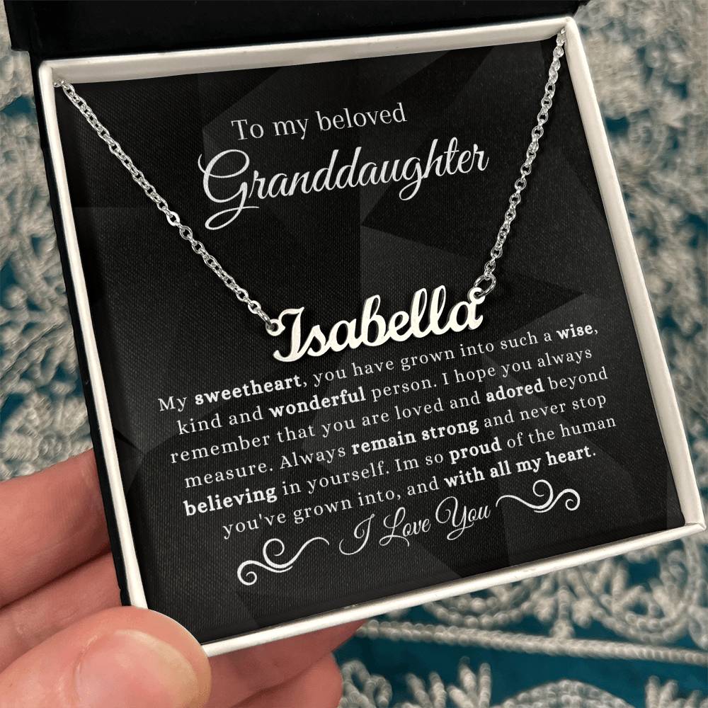 To My Amazing Granddaughter | So Proud | Name Necklace