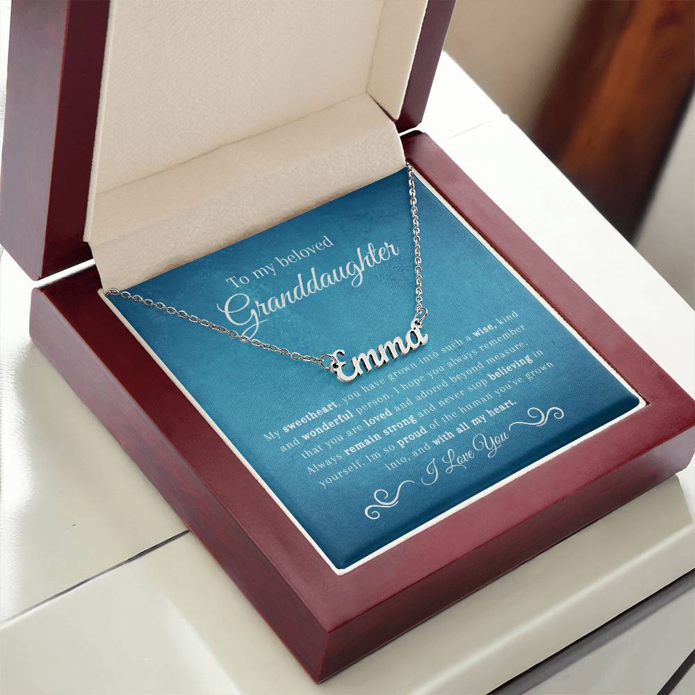 To My Amazing Granddaughter | So Proud | Name Necklace