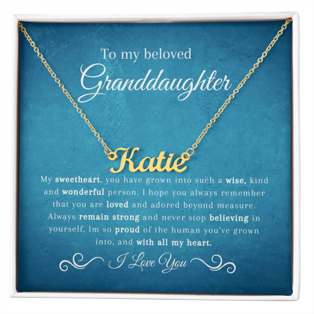 To My Amazing Granddaughter | So Proud | Name Necklace