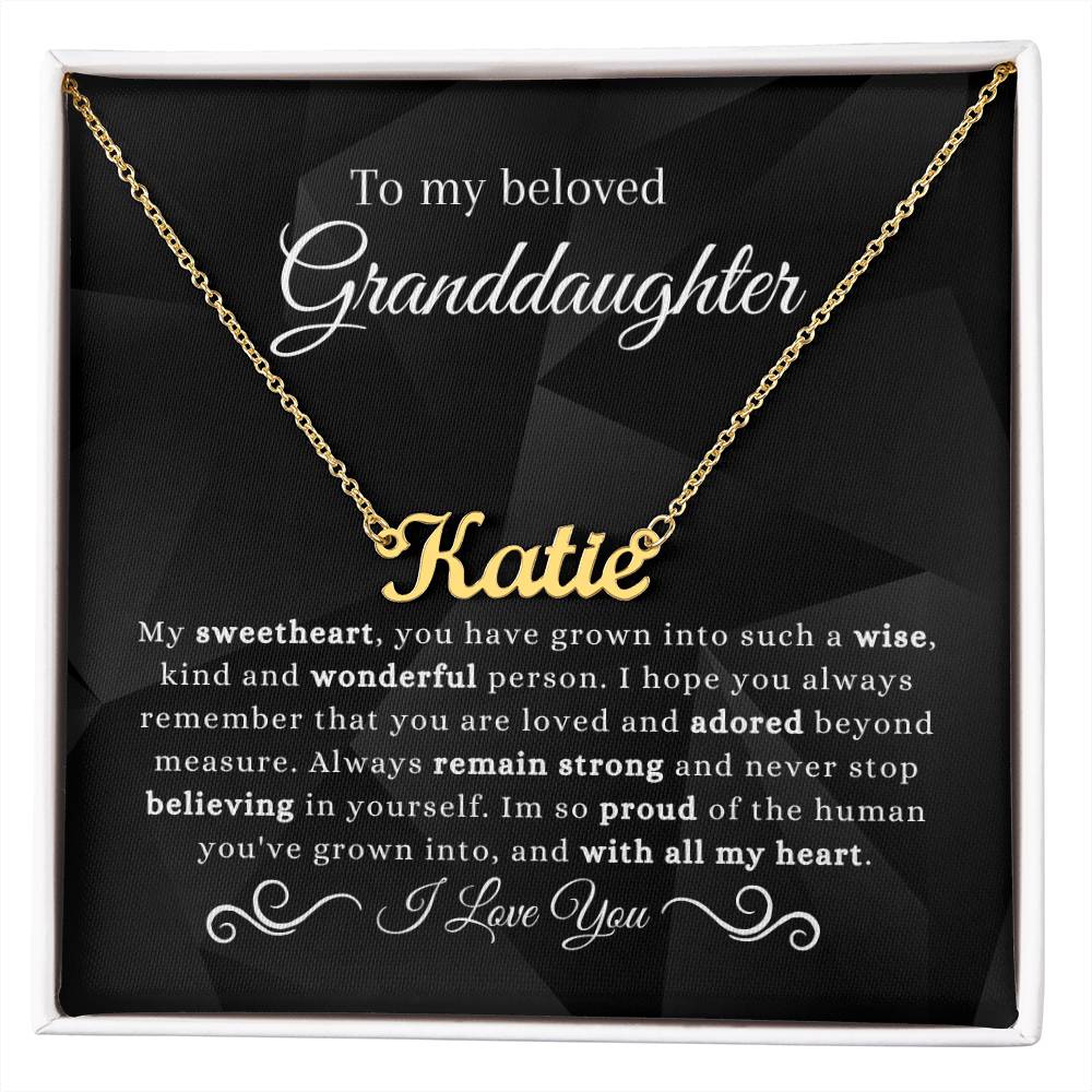 To My Amazing Granddaughter | So Proud | Name Necklace