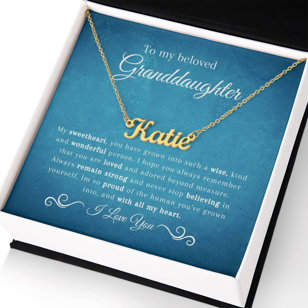 To My Amazing Granddaughter | So Proud | Name Necklace