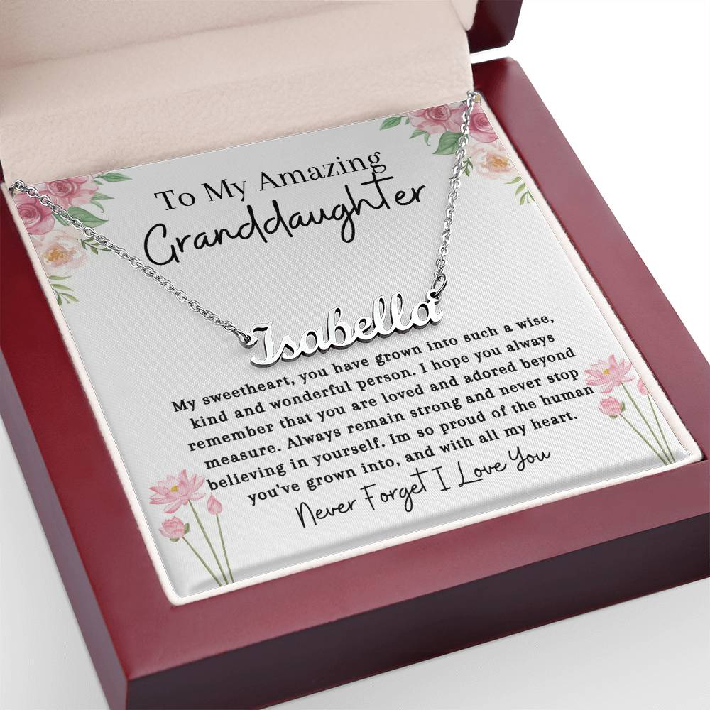 To My Amazing Granddaughter | Remember You Are Loved| Name Necklace