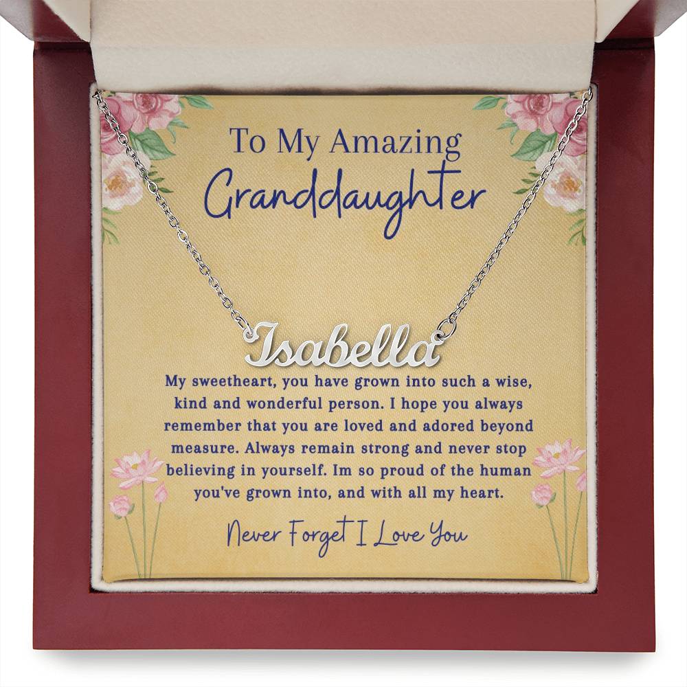 To My Amazing Granddaughter | Remember You Are Loved | Name Necklace