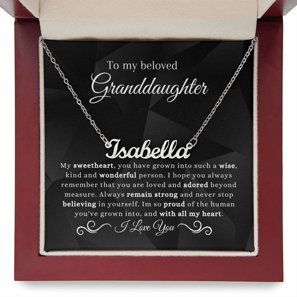 To My Amazing Granddaughter | So Proud | Name Necklace