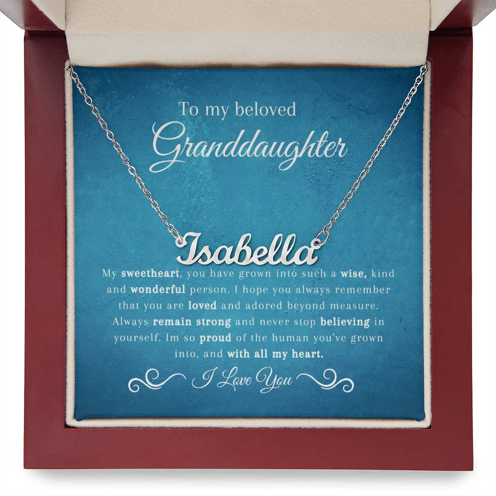 To My Amazing Granddaughter | So Proud | Name Necklace