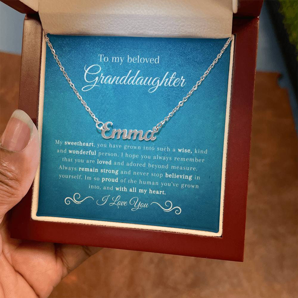 To My Amazing Granddaughter | So Proud | Name Necklace